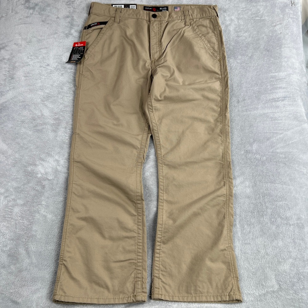 Ariat FR M4 Relaxed Boot Cut 38x32 Khaki Flame Resistant Work Pants CAT 2 NWT